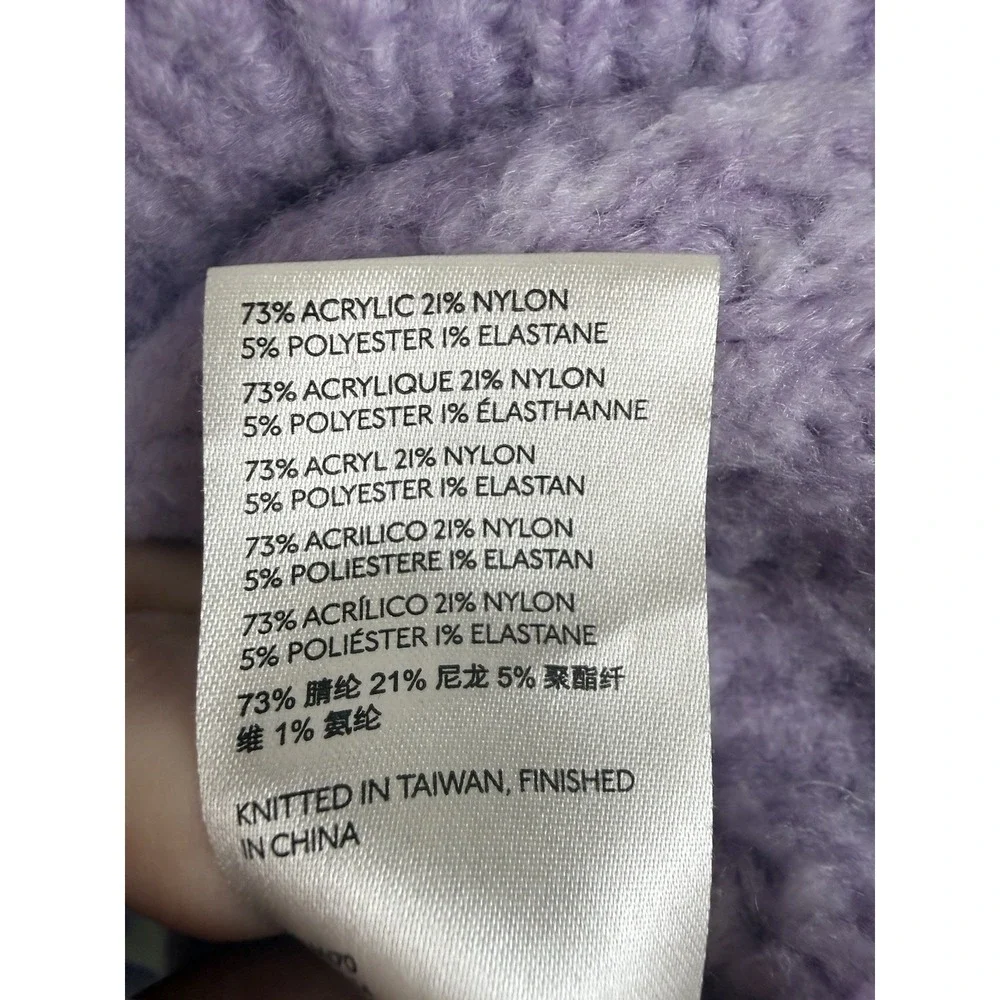 Free People Blue Bell Oversized Chunky Knit‎ Purple Lavender Sweater Cozy Casual
